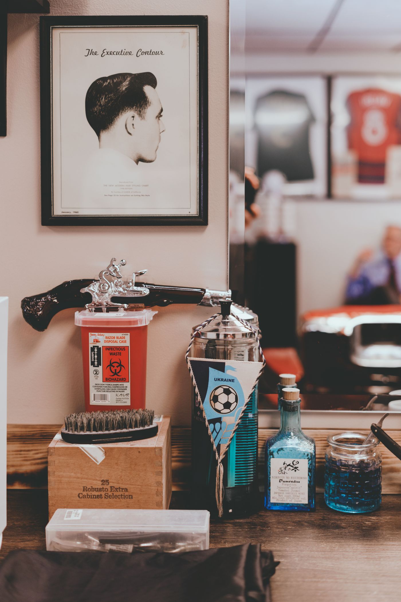 Grooming products on the shop counter