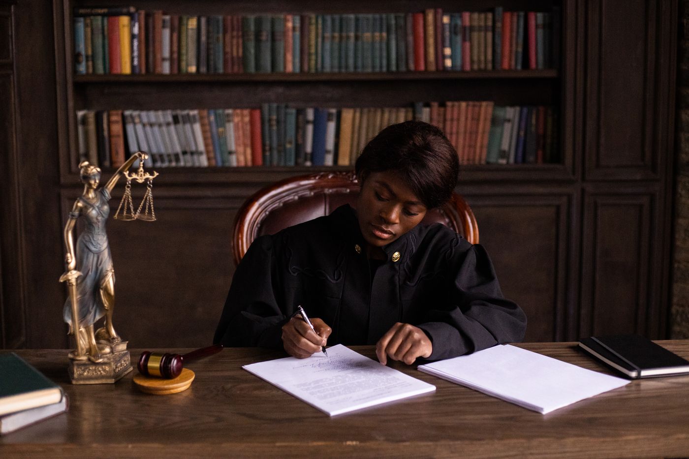 Judge at work in chambers