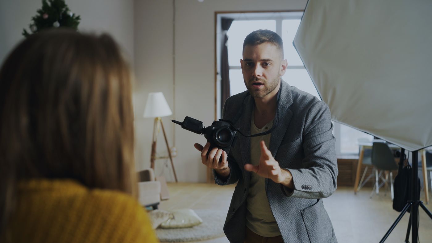 Studio session with professional lighting