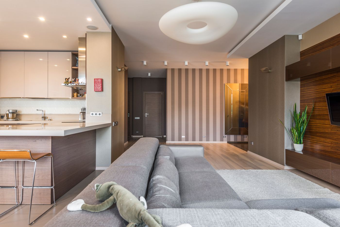 Bright minimalist staged living room