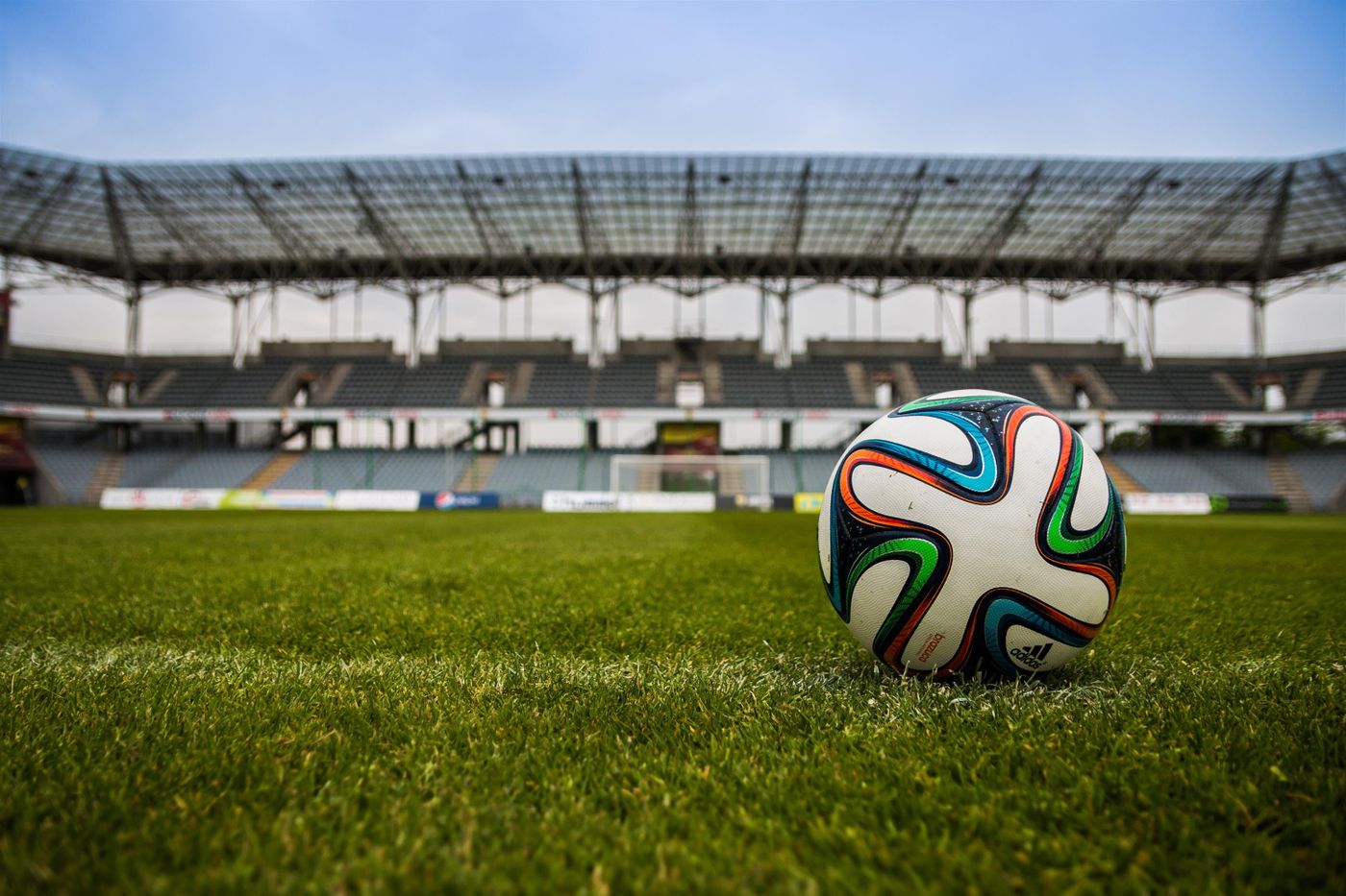 The ball on the Riverside Park pitch