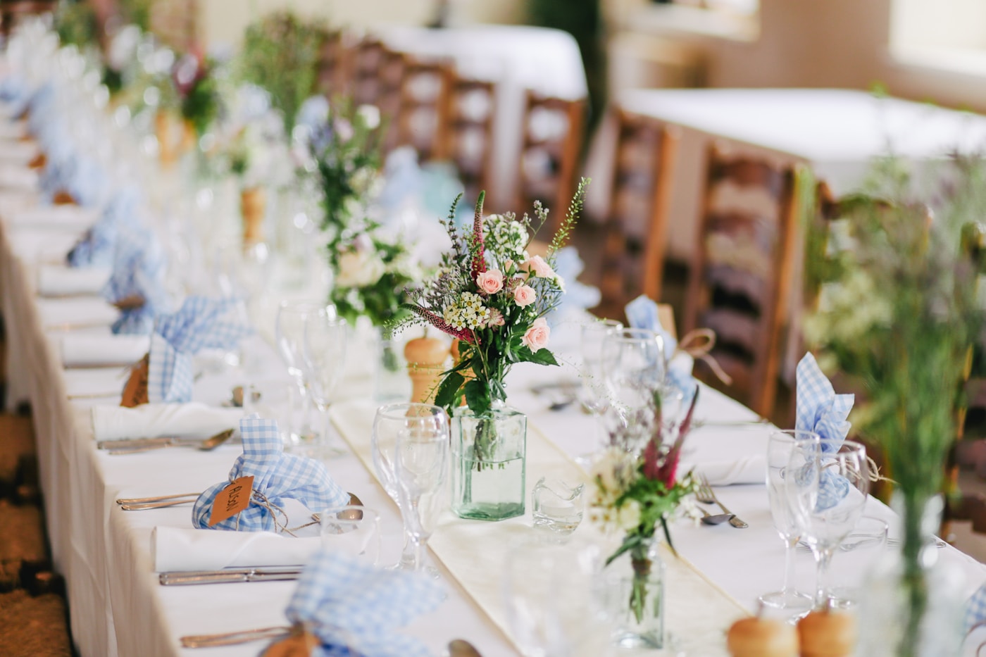 Reception under string lights