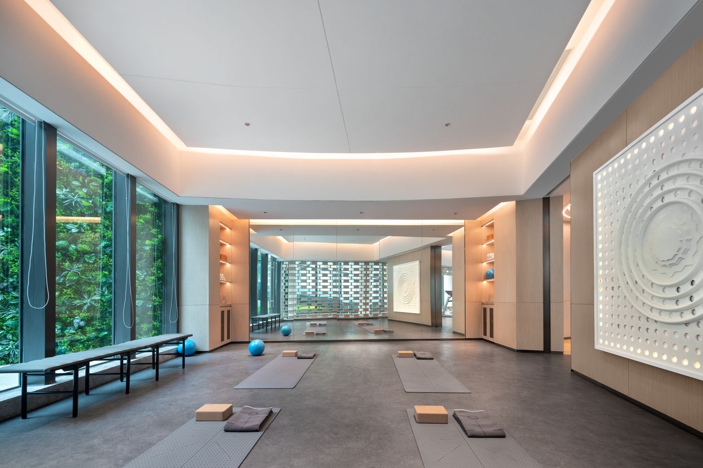 The sunlit practice room